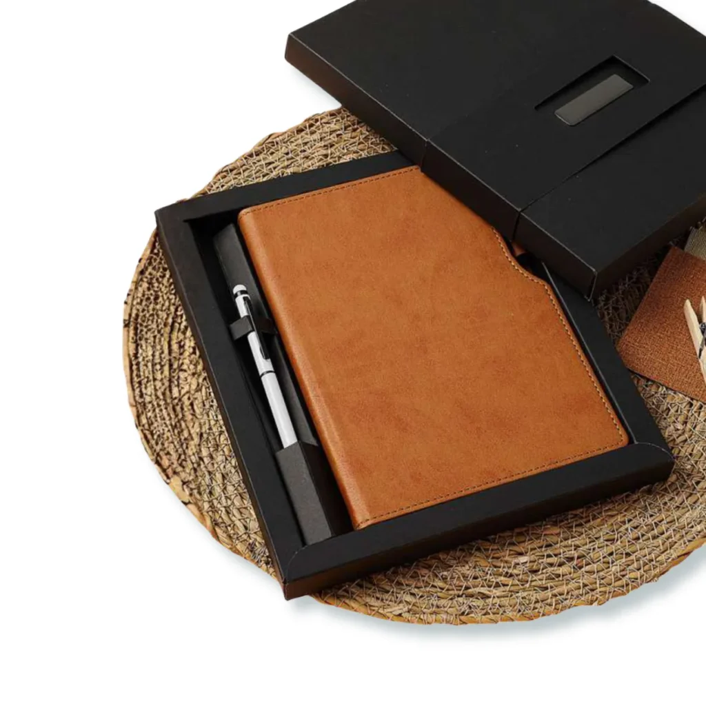 L Model Sert Kapaklı Defter ve Kalem Seti