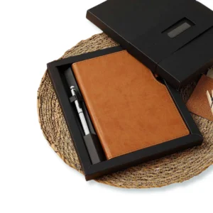 L Model Sert Kapaklı Defter ve Kalem Seti