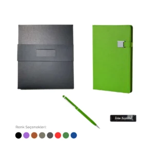 Tokalı Sert Kapaklı Defter ve Kalem Seti